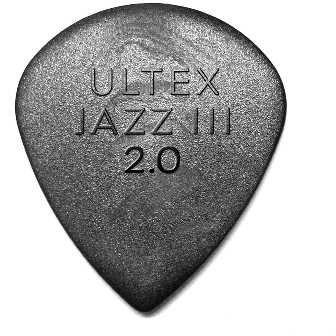 Dunlop 427 Ultex Jazz Guitar Picks, Black, 427P2.0, 6-Pack, 2.0mm