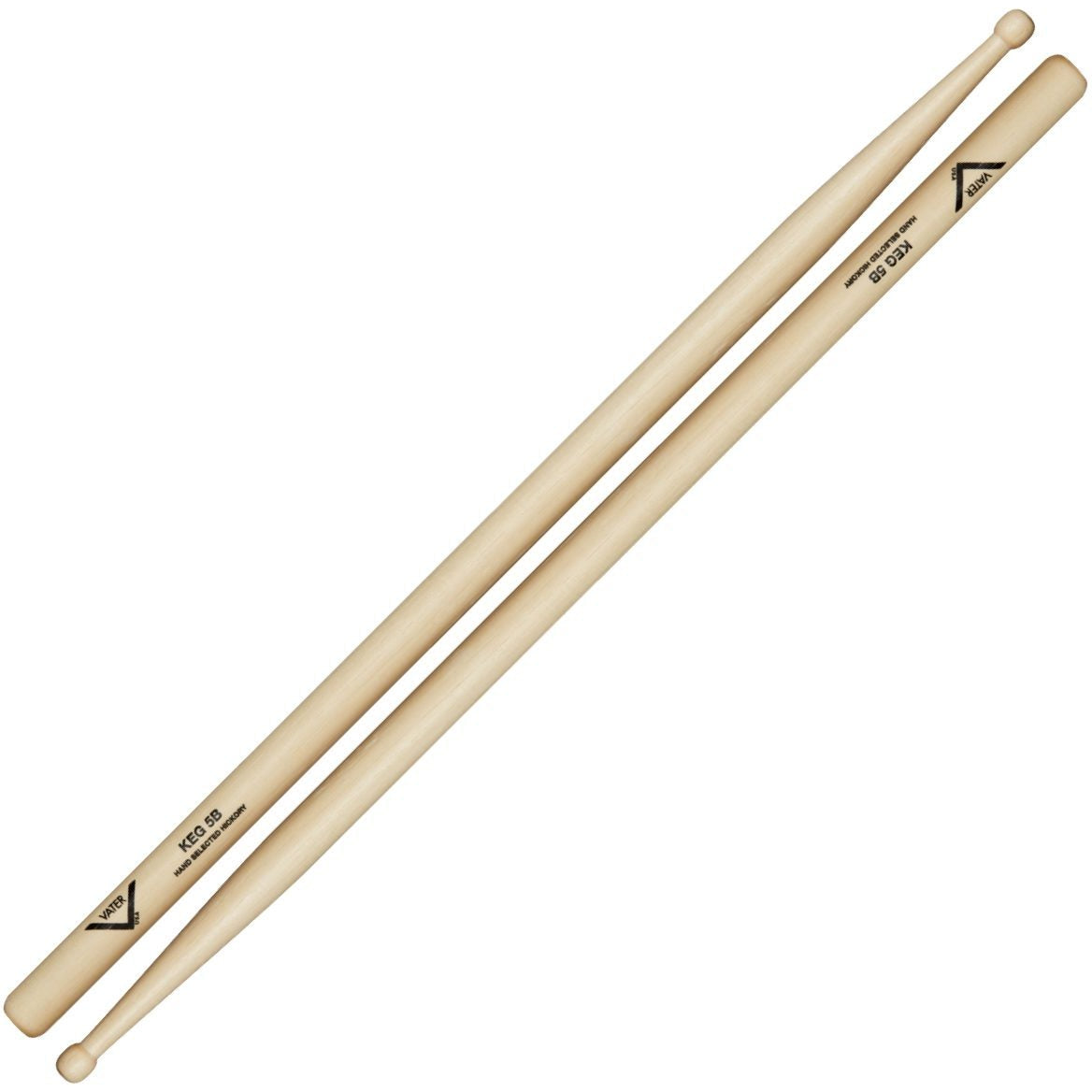 Vater Keg American Hickory Drumsticks, 5B, Wood Tip, Pair