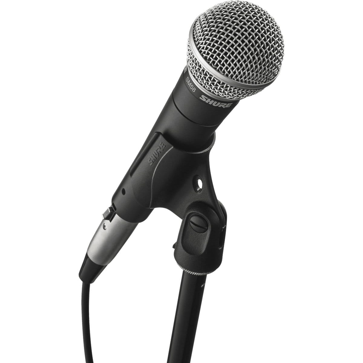 Shure SM58 Dynamic Handheld Microphone on Mic Stand