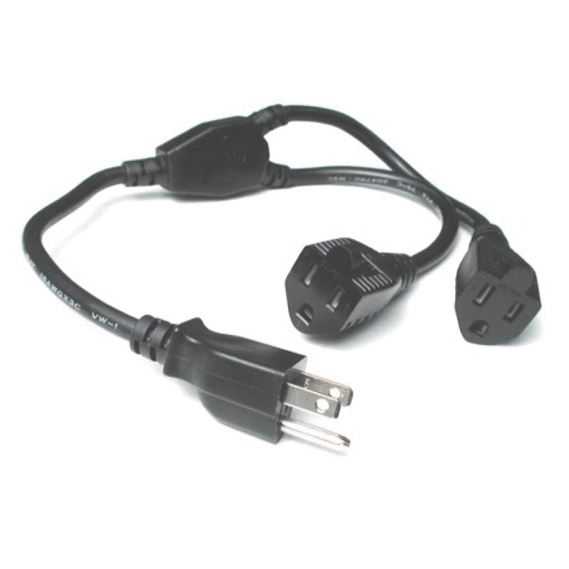 Hosa Grounded Power Extension Y-Cable, YAC-406, 1.5 Foot