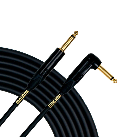 Mogami Gold Guitar/Instrument Cable (Straight to Right Angle End), 18 Foot