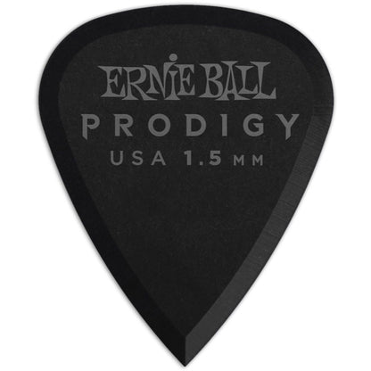 Ernie Ball Prodigy Standard Guitar Picks (6-Pack), Black, 1.5mm