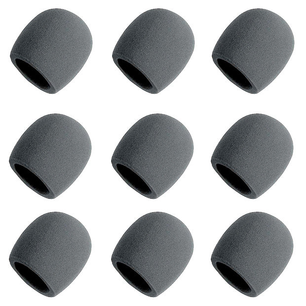 On-Stage Foam Ball-Type Microphone Windscreen, Black, 9-Pack