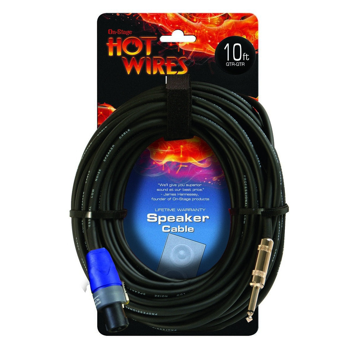 Hot Wires Speakon to 1/4 Inch Speaker Cable, 10 Foot