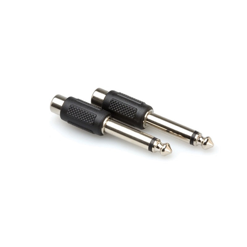 Hosa GPR101 RCA to TS 1/4 Inch Adapter, 2-Pack