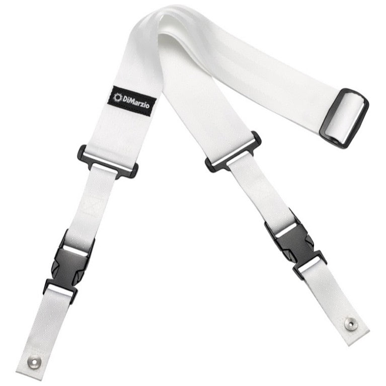 DiMarzio Nylon ClipLock Guitar Strap, White, DD2200N