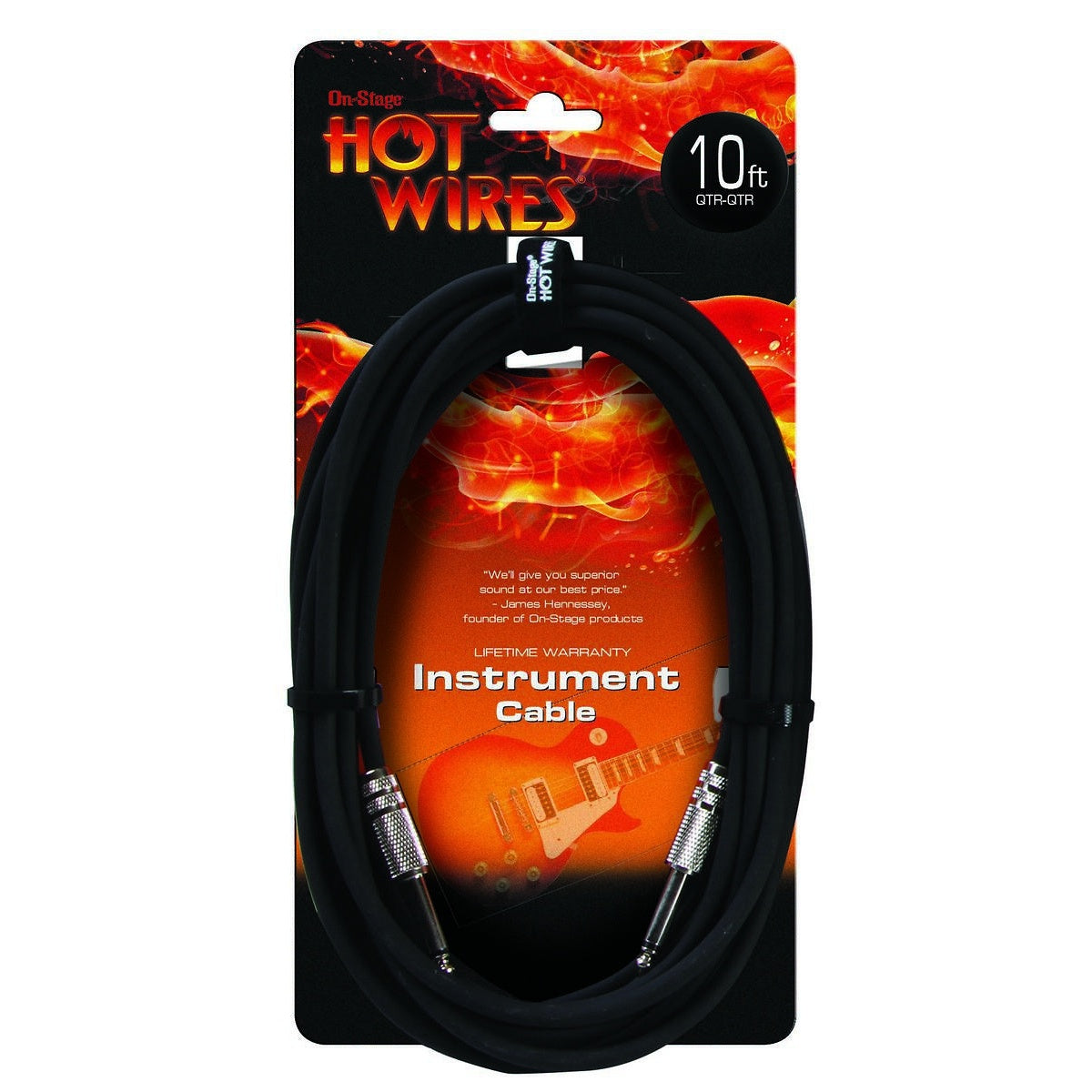 Hot Wires Guitar Instrument Cable, 10 Foot