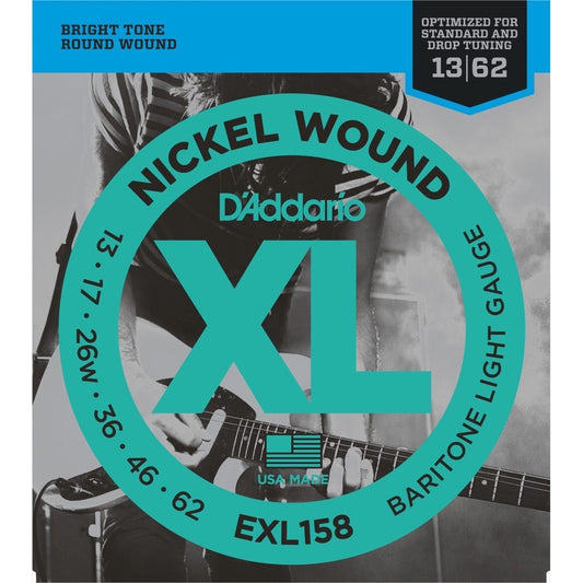 D'Addario EXL158 Light Nickel Wound Baritone Electric Guitar Strings