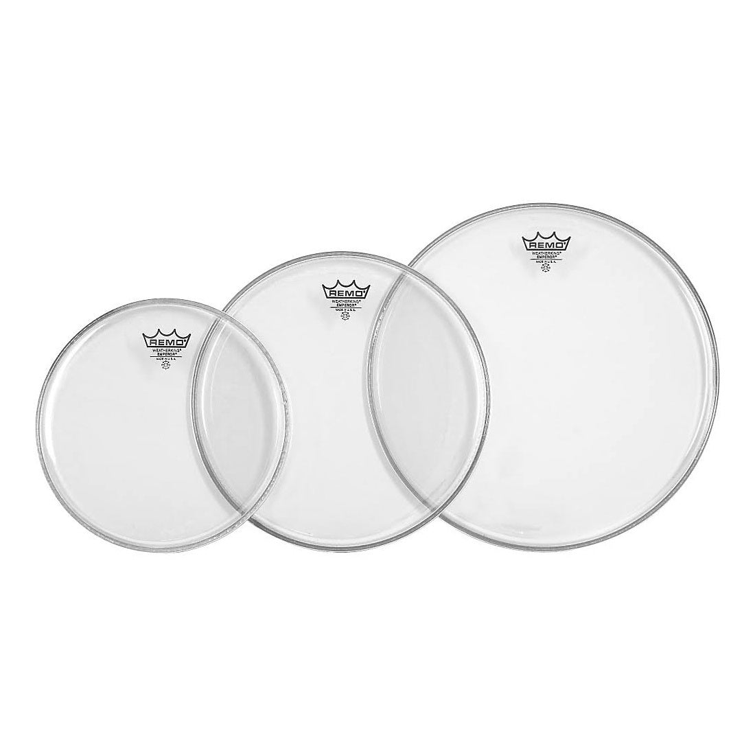 Remo Clear Emperor Tom Drumhead Pack, Pack 2, 10, 12, and 14 Inch