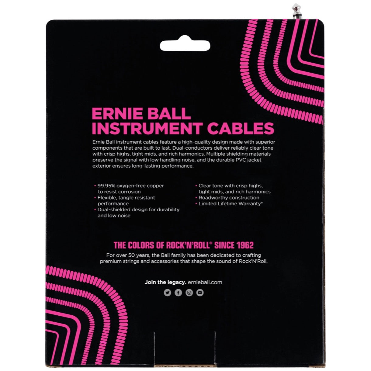 Ernie Ball Coiled Instrument Cable (with One Angled End), 30'
