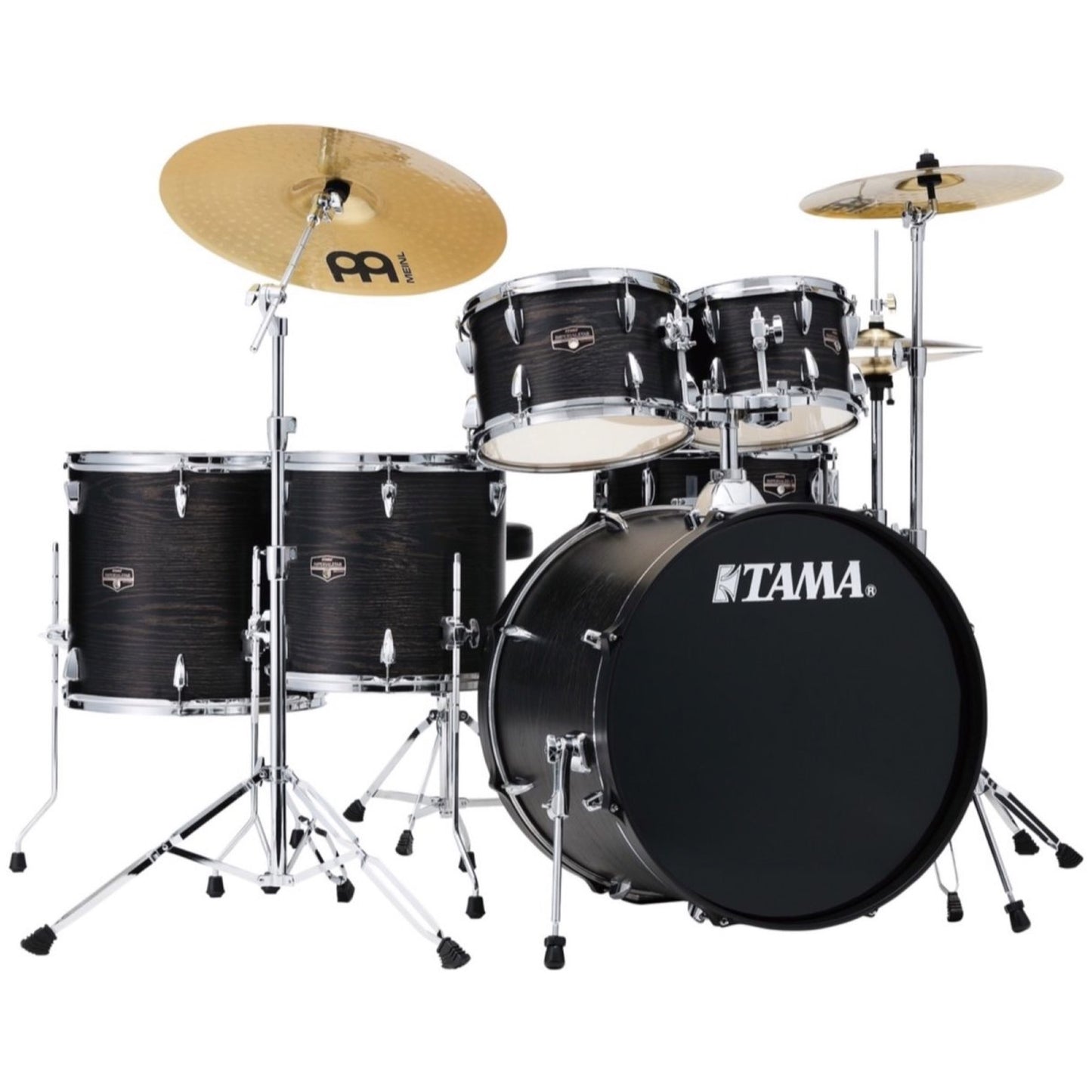 Tama IE62C Imperialstar Drum Kit, 6-Piece (with Meinl Cymbals), Black Oak