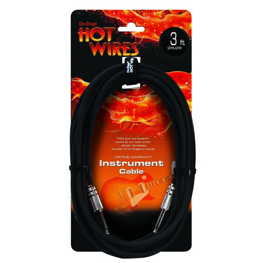 Hot Wires Guitar Instrument Cable, 3 Foot