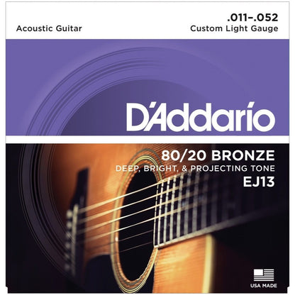 D'Addario EJ13 Custom Light 80/20 Bronze Acoustic Guitar Strings