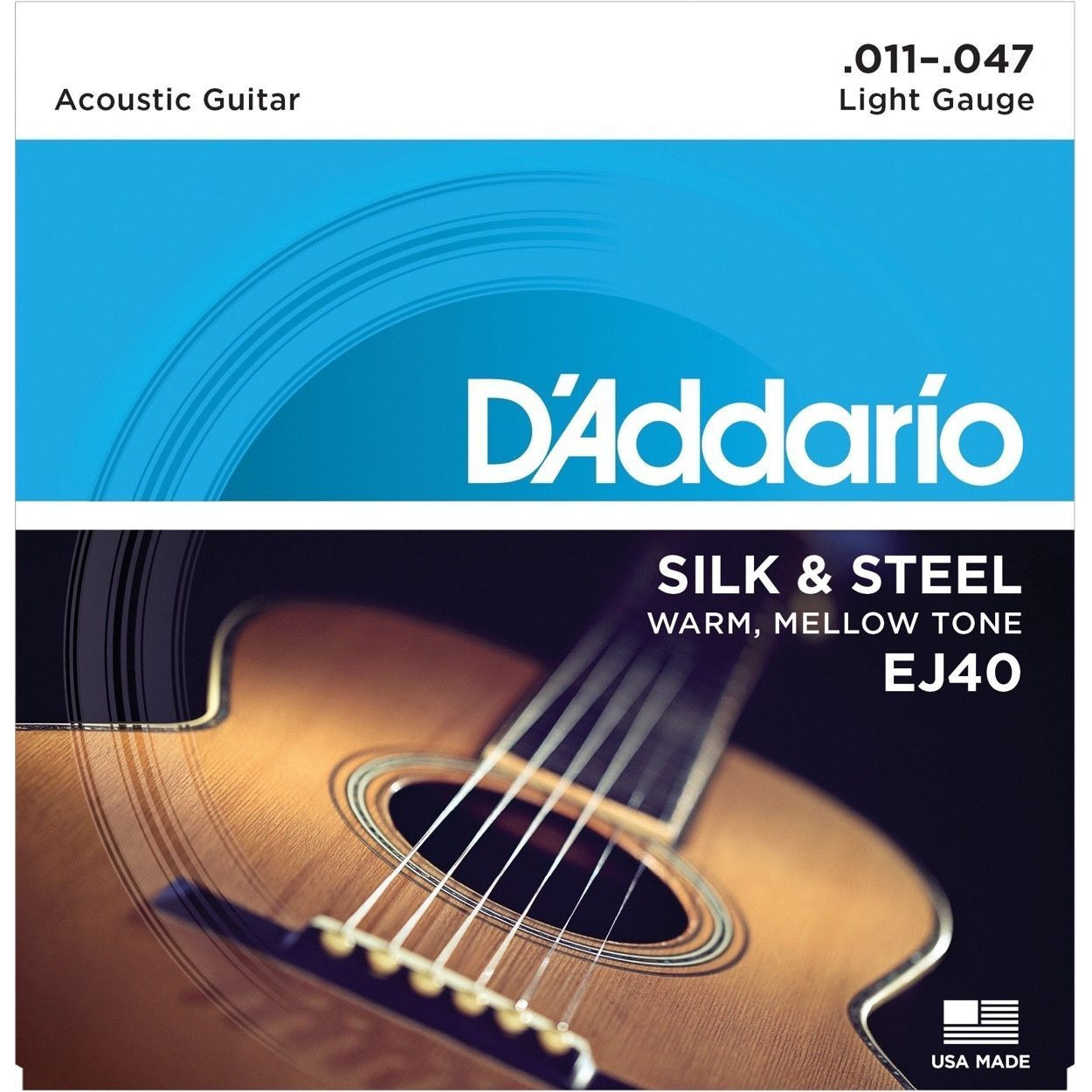 D'Addario EJ40 Silk and Steel Folk Acoustic Guitar Strings