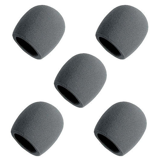 On-Stage Foam Ball-Type Microphone Windscreen, Black, 5-Pack
