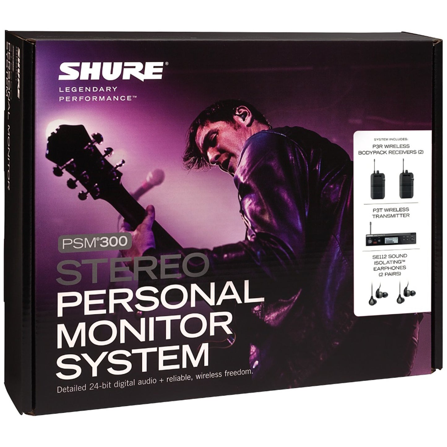 Shure PSM 300 Twin Pack IEM Wireless In-Ear Monitor System with SE112 Earphones, Band G20 (488.150 - 511.850 MHz)