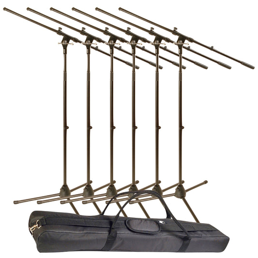 World Tour MSP600 Microphone Stand Pack (with One Gig Bag), 6-Pack