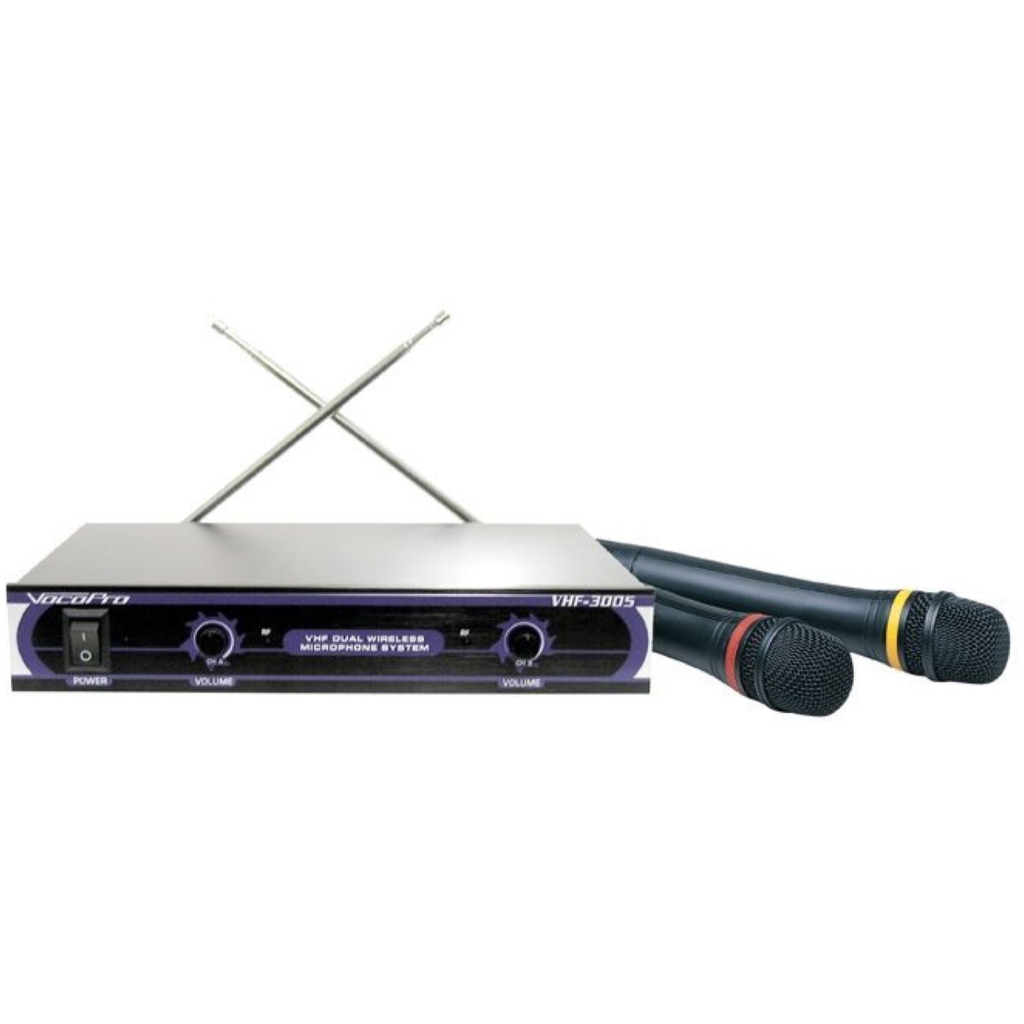 VocoPro VHF-3005 Dual Channel Handheld Wireless Microphone System, 180 - 250 MHz