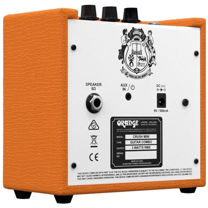 Orange Crush Mini Guitar Combo Amplifier (3 Watts), Orange