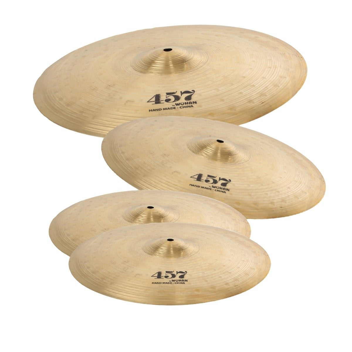 Wuhan 457 Cymbal Pack, 14 Inch HiHats, 16 Inch Crash & 20 Inch Ride