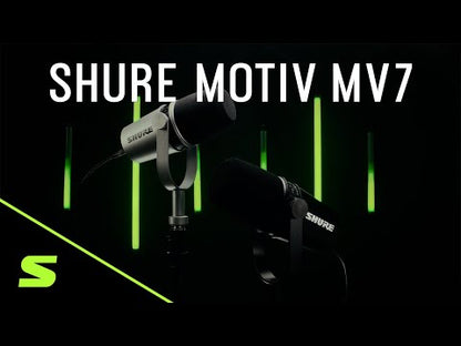 Shure MV7 Podcast Microphone - Silver STUDIO KIT