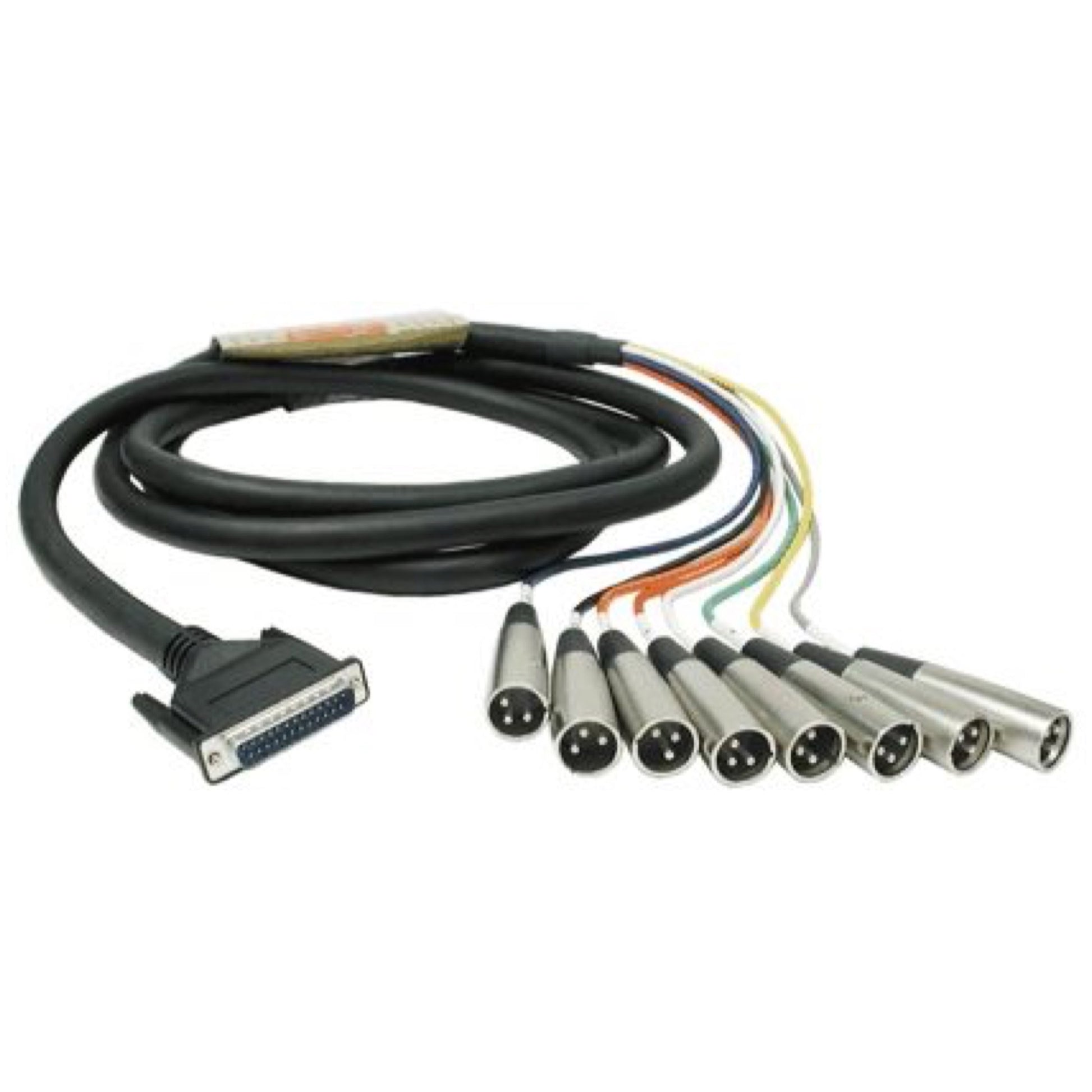Hosa DTM800 Snake Cable (25-Pin D-Sub to XLR Male x 8), 16.5 Foot, 5 Meters