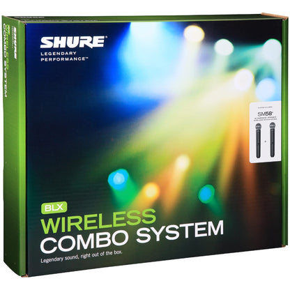 Shure BLX288/SM58 Dual Channel SM58 Wireless Handheld Microphone System, Band H9 (512-542 MHz)