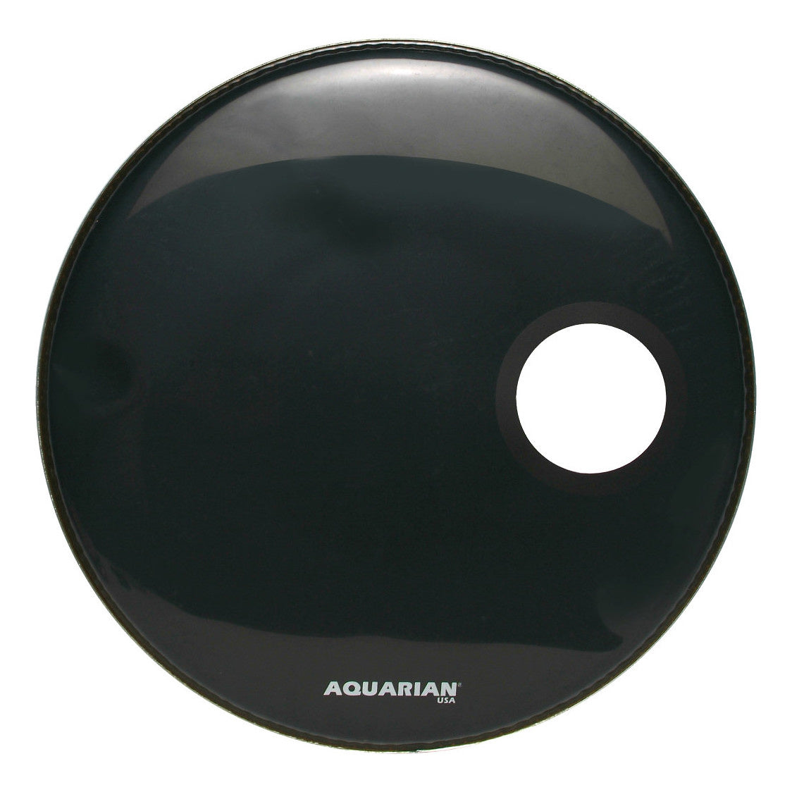 Aquarian Regulator Bass Drumhead with Hole, Black, 22 Inch
