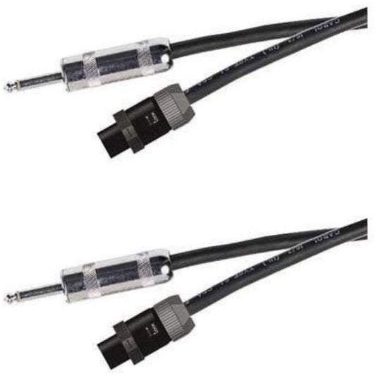 CBI 14-Gauge Speakon to 1/4 Inch Male Speaker Cable, 2-Pack, 50 Foot