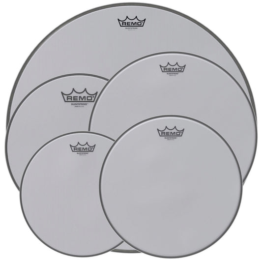 Remo Silentstroke ProPack Drumheads, White, 10, 12, 14, 16, and 22-Inch Pack