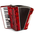 Hohner 1305-RED 72 Bass Piano Accordion, Pearl Red