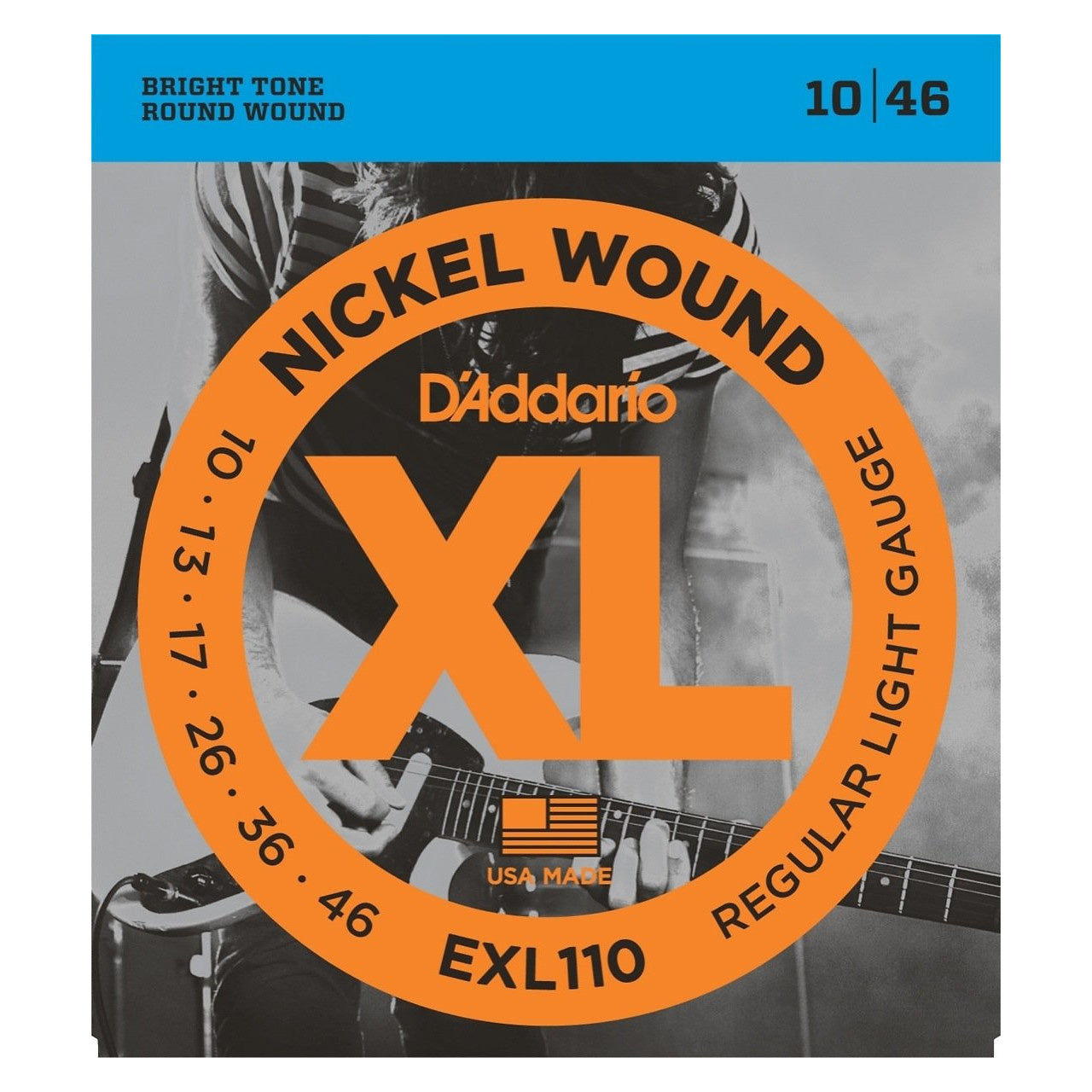 D'Addario EXL110 XL Electric Guitar Strings (Regular Light, 10-46), Single Set