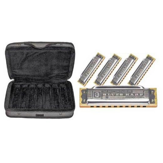 Hohner Case Of Blues Harmonicas, 5-Pack, with Case