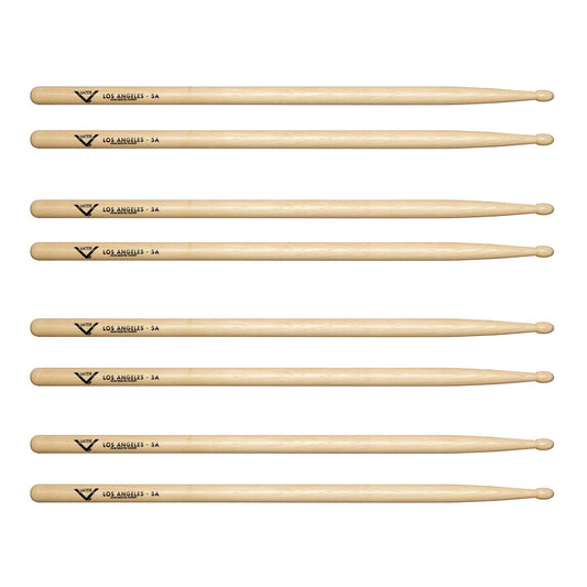 Vater Hickory Drumsticks, Wood Top, 3-Pack with 1 Free Pair, 5A