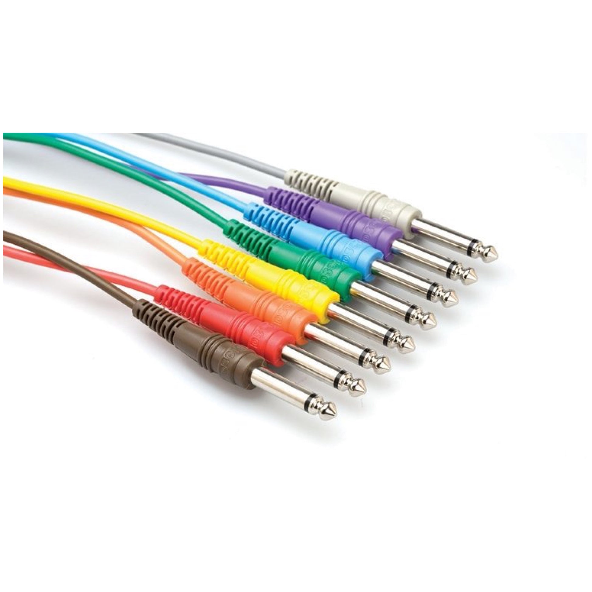 Hosa CPP-Series Patchbay Cables, (1/4 Inch TS x 8), CPP-830, 1'