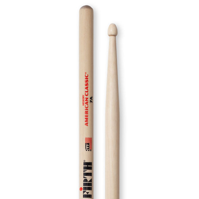 Vic Firth American Classic 7A Drumsticks, Wood Tip, Pair