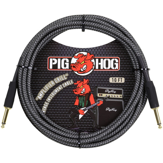 Pig Hog Vintage Series Instrument Cable, 1/4 Inch Straight to 1/4 Inch Straight, Amp Grill, 10 Foot