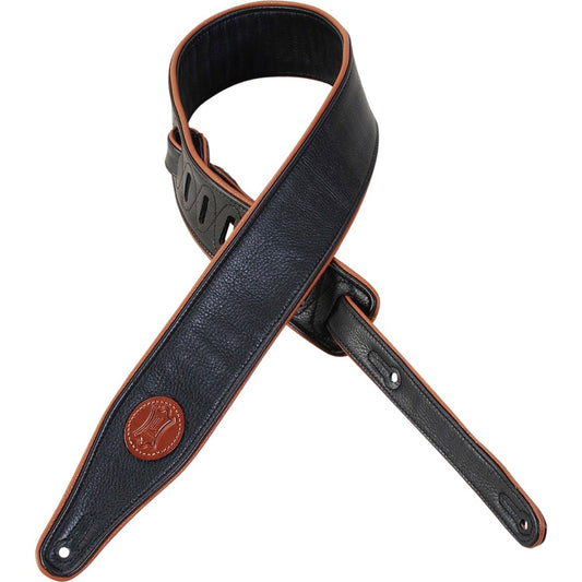 Levy's MSS17 2-1/2 Inch Classic Platinum Guitar Strap, Black