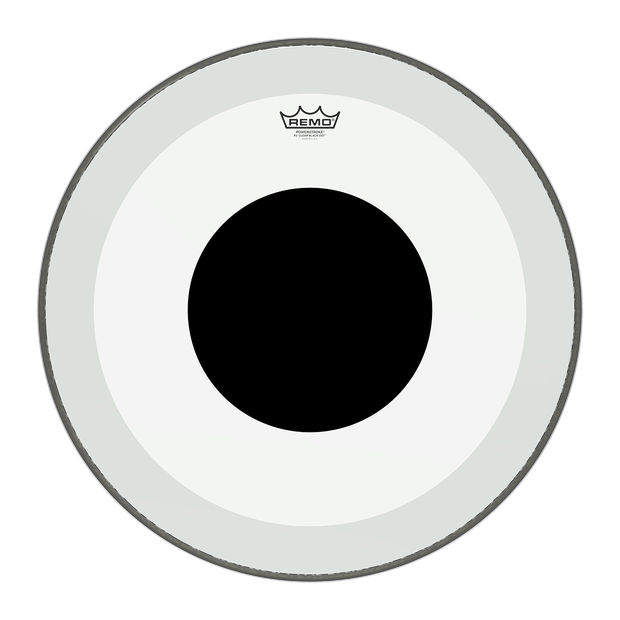 Remo Powerstroke 3 Clear Black Dot Bass Drumhead, 24 Inch