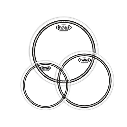 Evans EC2S Edge Control Clear Drumhead, Fusion Tom Pack: 10, 12 and 14 Inch