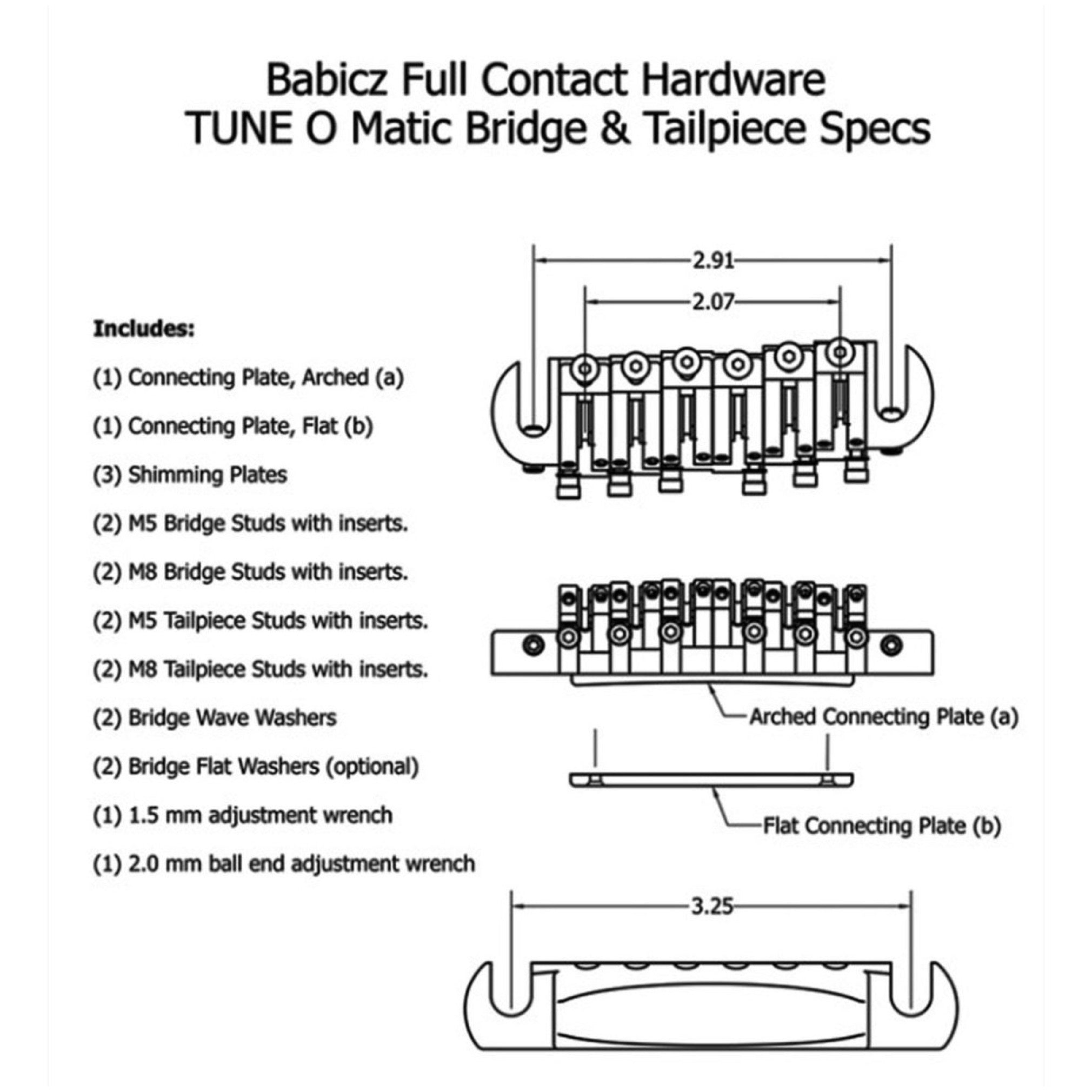 Babicz Full Contact Hardware Tune-O-Matic Bridge and Tailpiece, Chrome