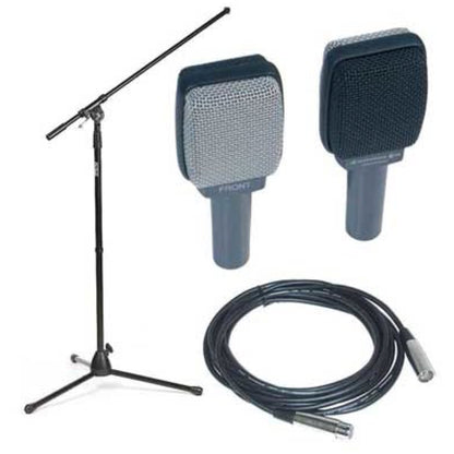 Sennheiser e609S Silver Guitar Microphone, with Tripod Boom Stand and Mic Cable (20 Foot)