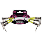 Ernie Ball Angle/Angle Patch Cables, White, 3-Pack, 6 Inch