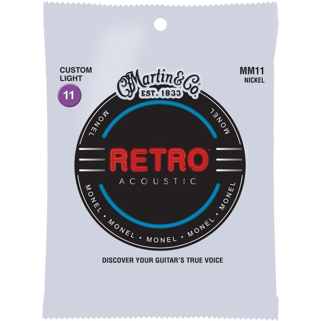 Martin MM11 Retro Monel Custom Light Acoustic Guitar Strings