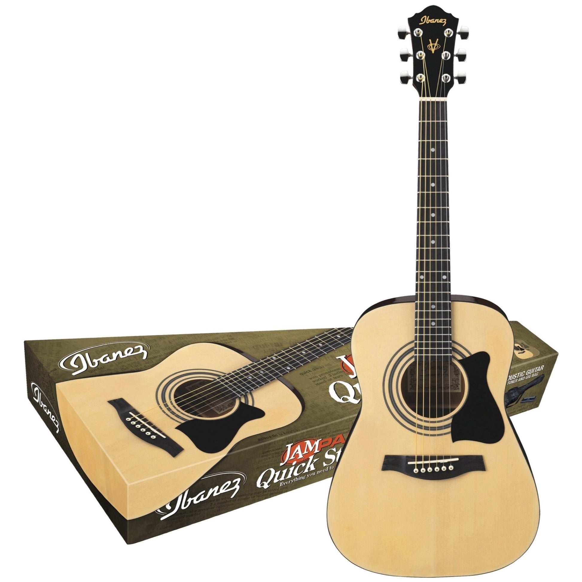 Ibanez IJV30 Jam Pack 3/4-Size Acoustic Guitar Package, Natural