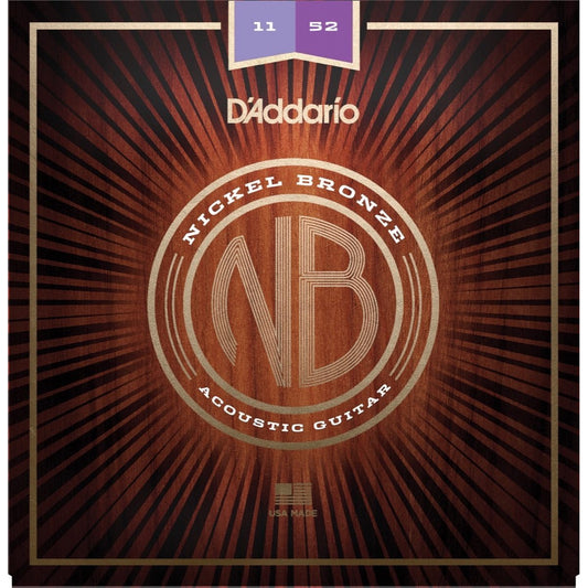 D'Addario NB1152 Custom Light Nickel Bronze Acoustic Guitar Strings