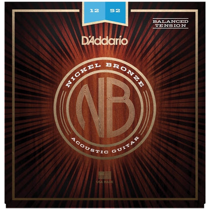 D'Addario NB1252BT Light Nickel Bronze Balanced Tension Acoustic Guitar Strings