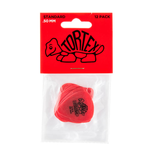 Dunlop Tortex Standard Picks (12-Pack), Red, .50mm