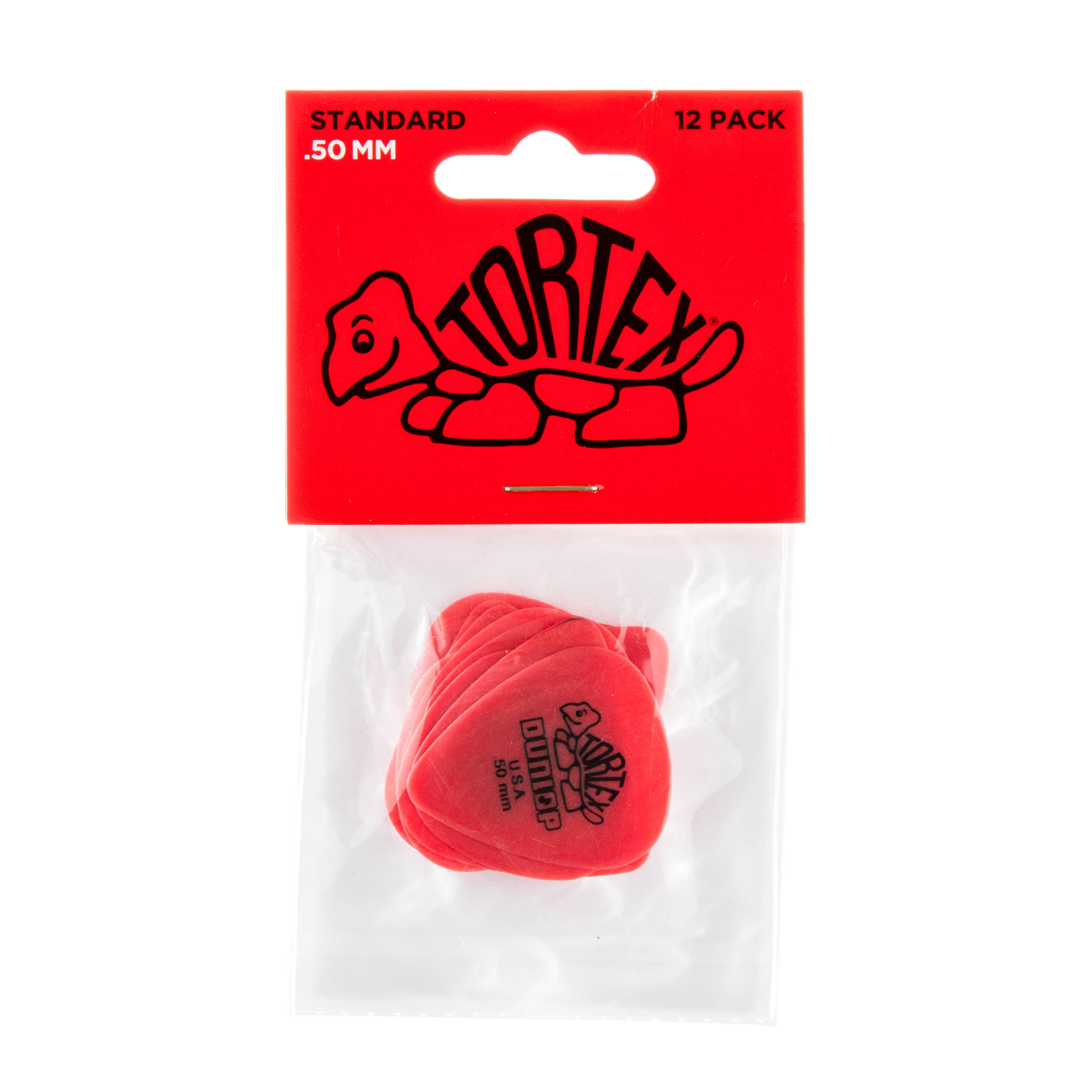Dunlop Tortex Standard Picks (12-Pack), Red, .50mm