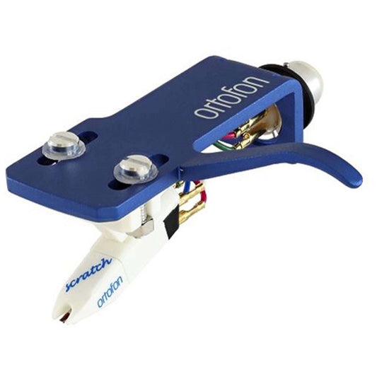 Ortofon OM Scratch White Cartridge Pre-Mounted on SH-4 Blue Headshell